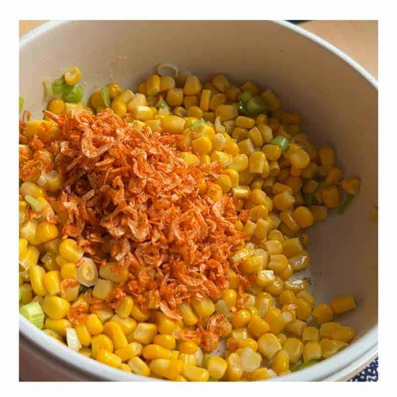 Bắp Xào - Vietnamesisch gebratener Mais mit Garnelen Bap xao instruction