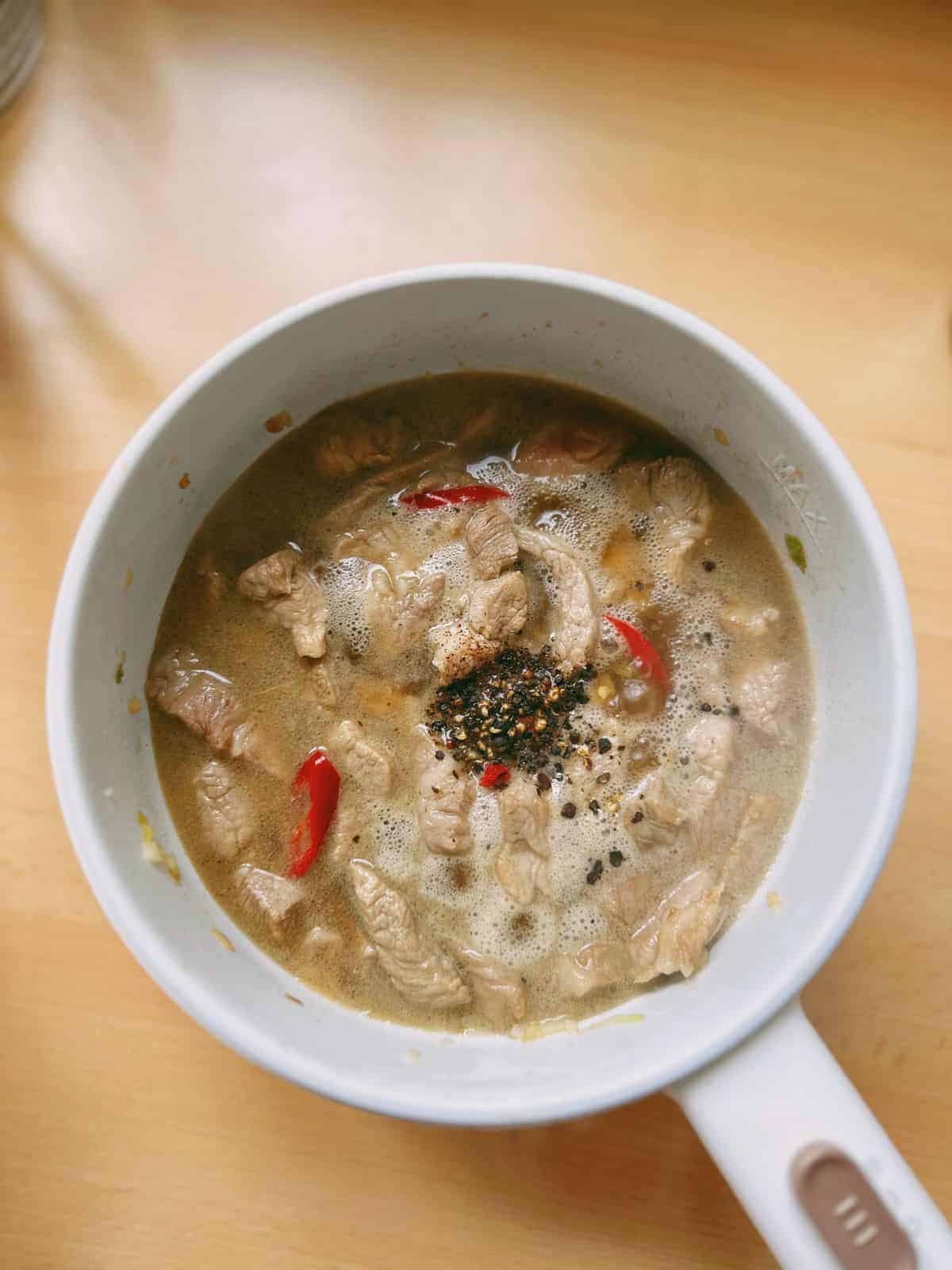 Thịt Kho Tiêu (Vietnamese Black Pepper Caramelized Pork) Instructions for Thit Kho Tieu