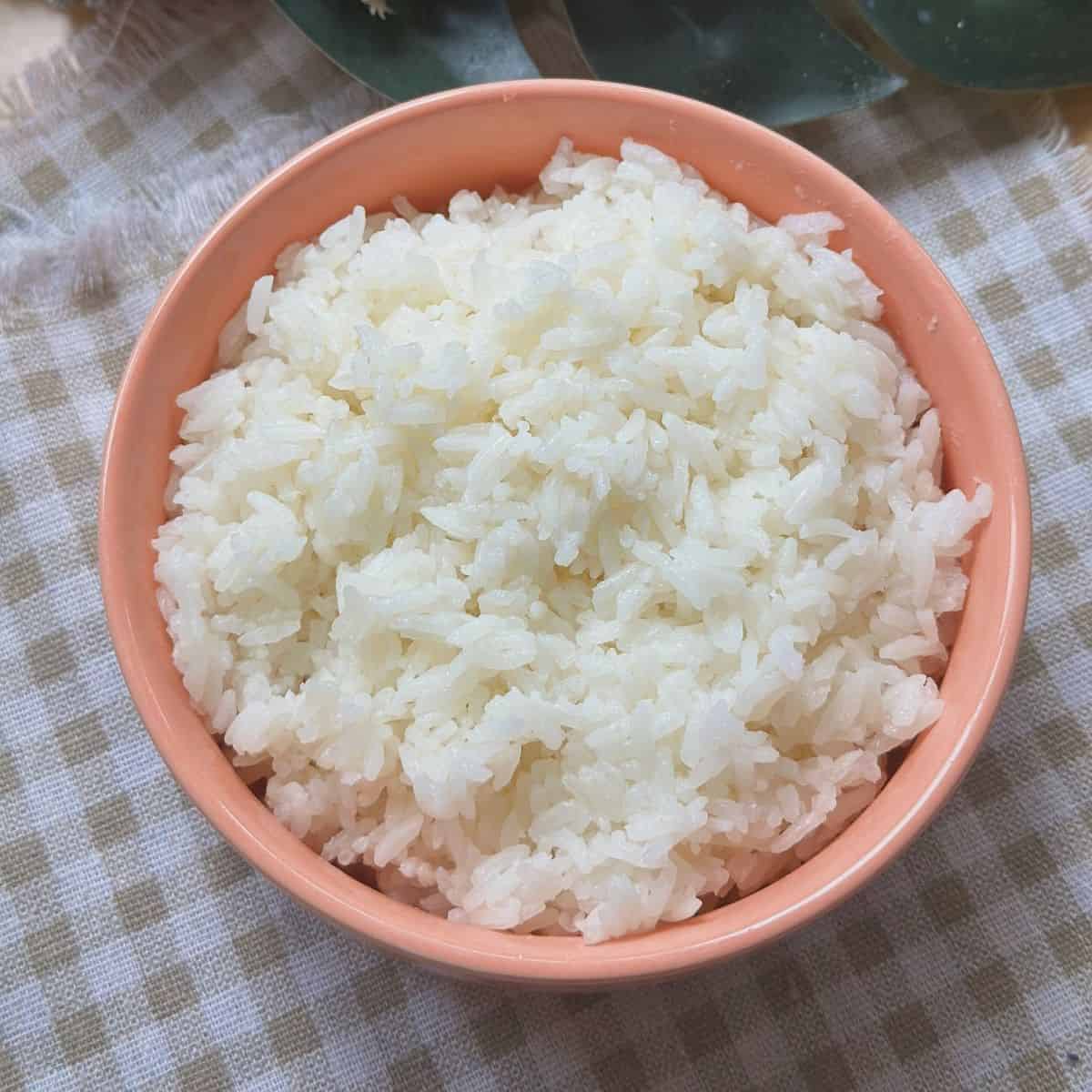 Delicious bowl of fluffy jasmine rice ready to be savored
