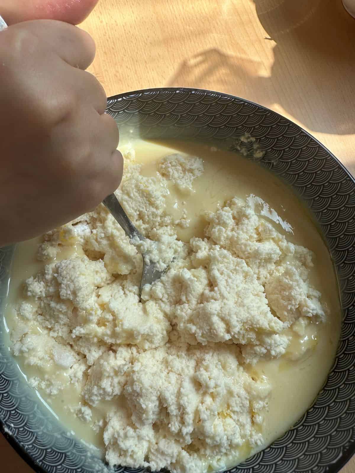 Einfacher Vietnamesischer Maniokkuchen (Cassava Cake) Mix all ingredients (excluding coconut meat) together