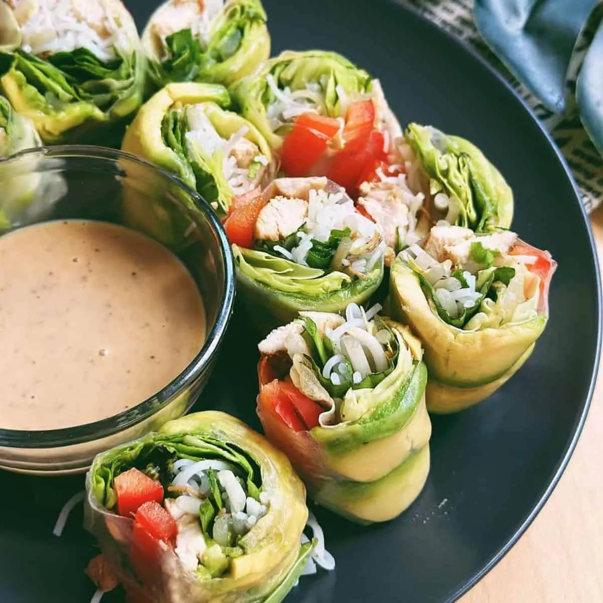 9 Klassische & Kreative Rezepte mit Reispapier Delicious Vietnamese Chicken Rice Paper Rolls - A delectable blend of tender chicken, fresh veggies, and aromatic herbs wrapped in delicate rice paper.
