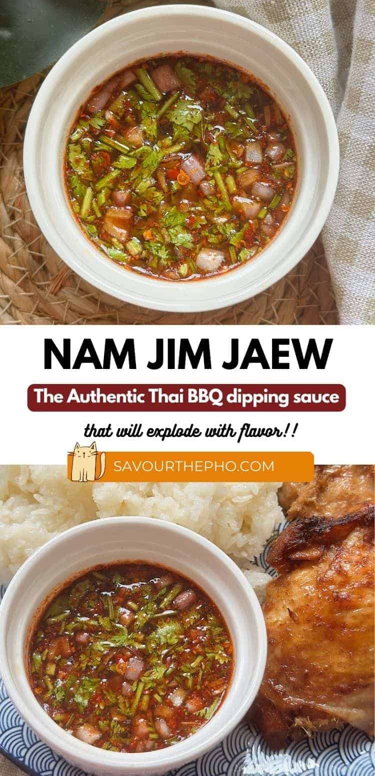 Nam Jim Jaew - Thai BBQ Dipping Sauce (with Lime) Nam Jim Jaew, the authentic Thai BBQ dipping sauce that will make you explode with flavor!