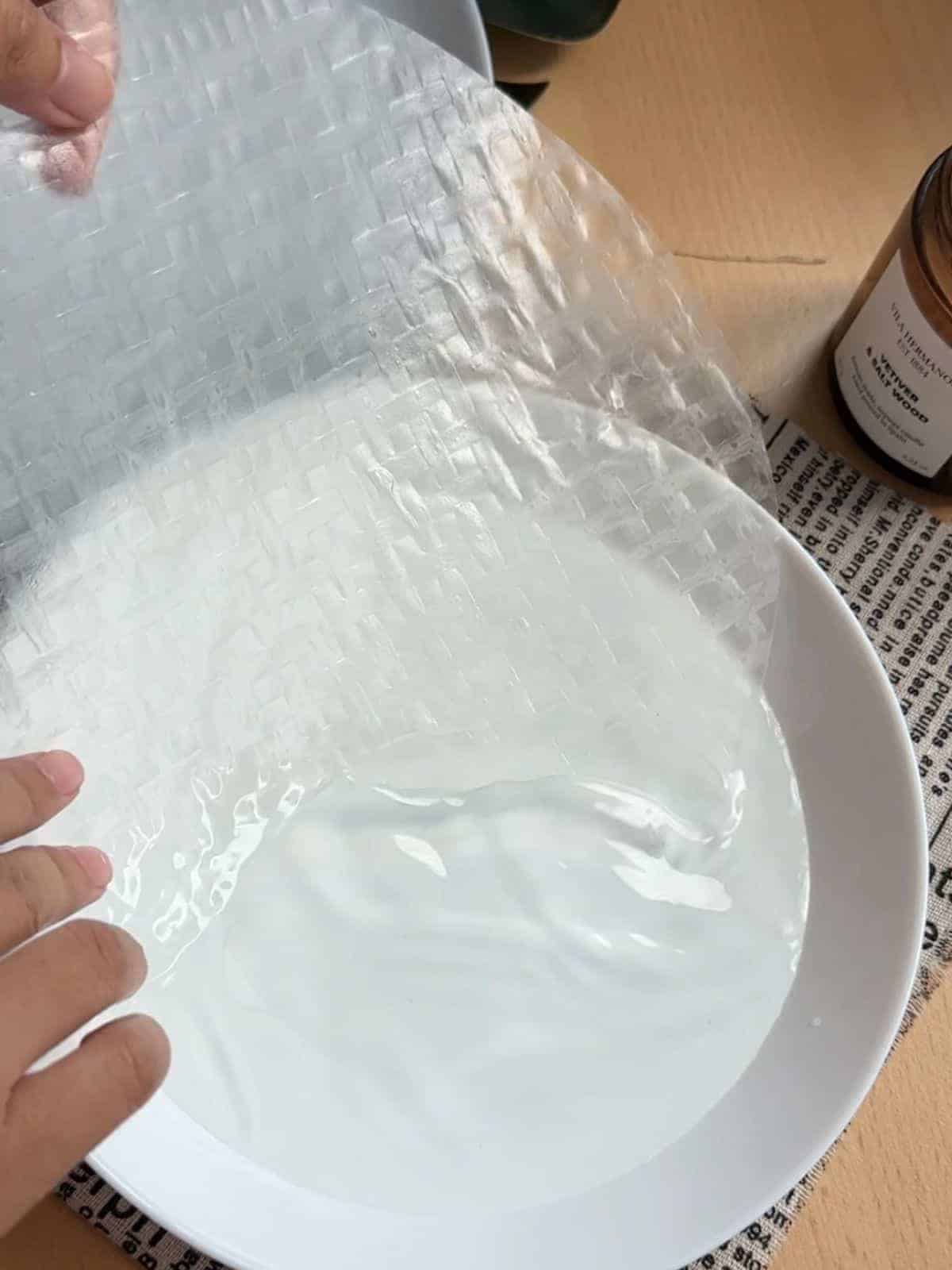 How to wrap Vietnamese Spring Rolls (Fresh & Fried) Dip a rice paper in to water