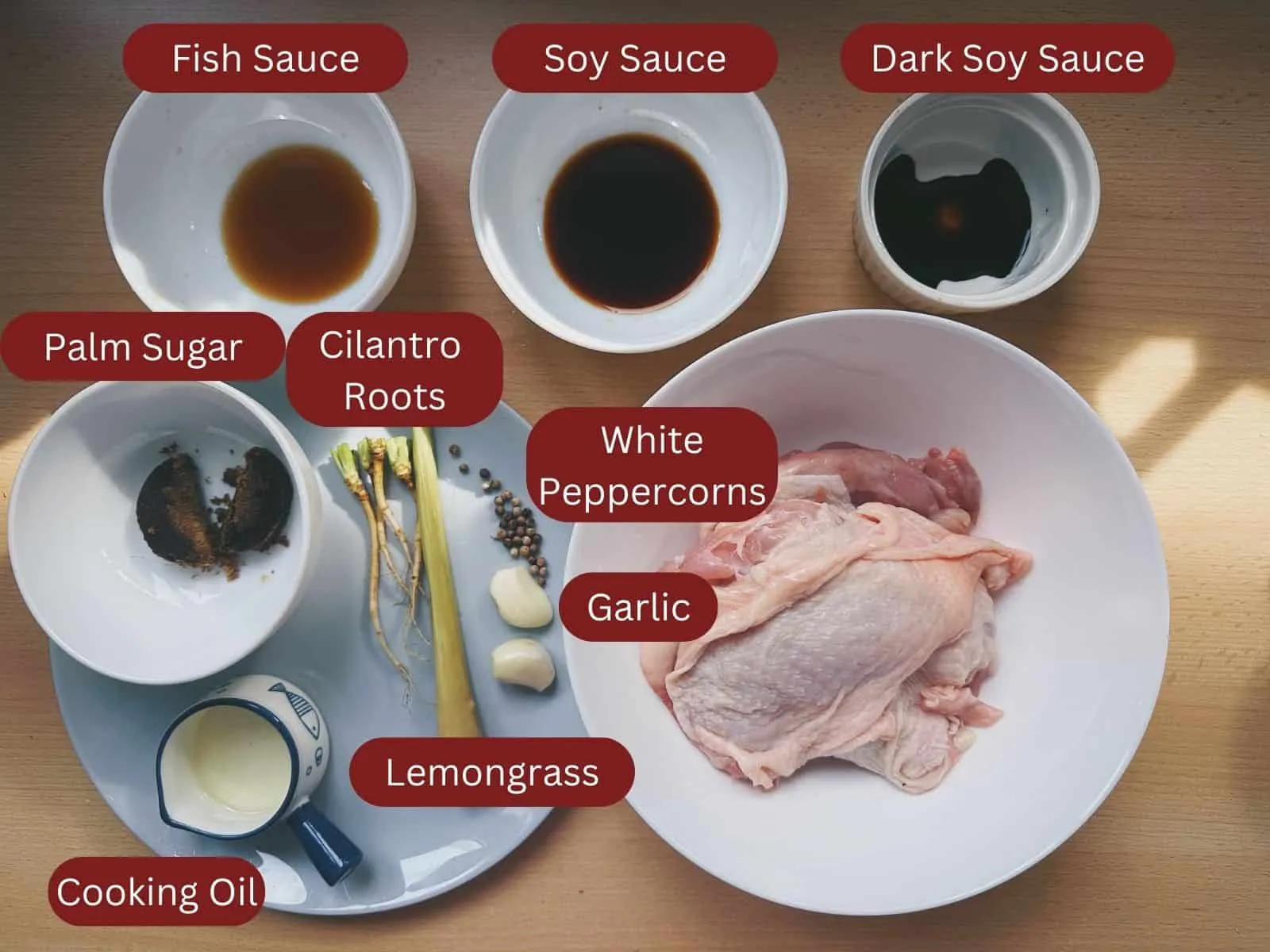 Ping Gai/Kai Yang (Lao/Thai Grilled Chicken) Ingredients for Thai / Lao grilled chicken