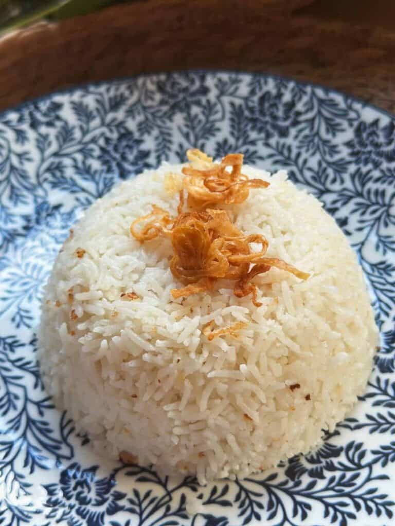 Coconut Basmati Rice on a plate.