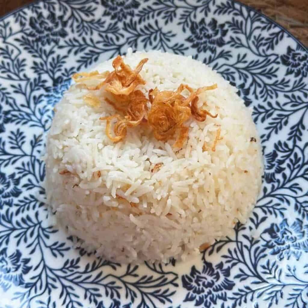 Coconut Basmati Rice on a plate.