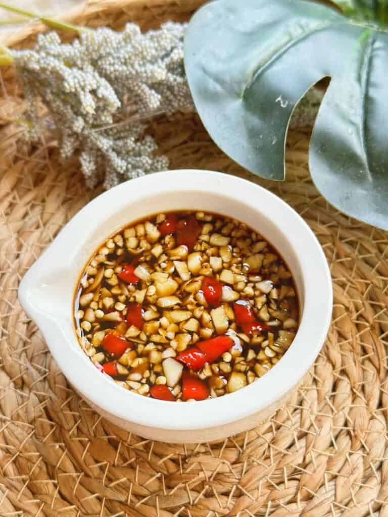 Delicious bowl of Toyomansi sauce, a classic Filipino dipping and marinating condiment.