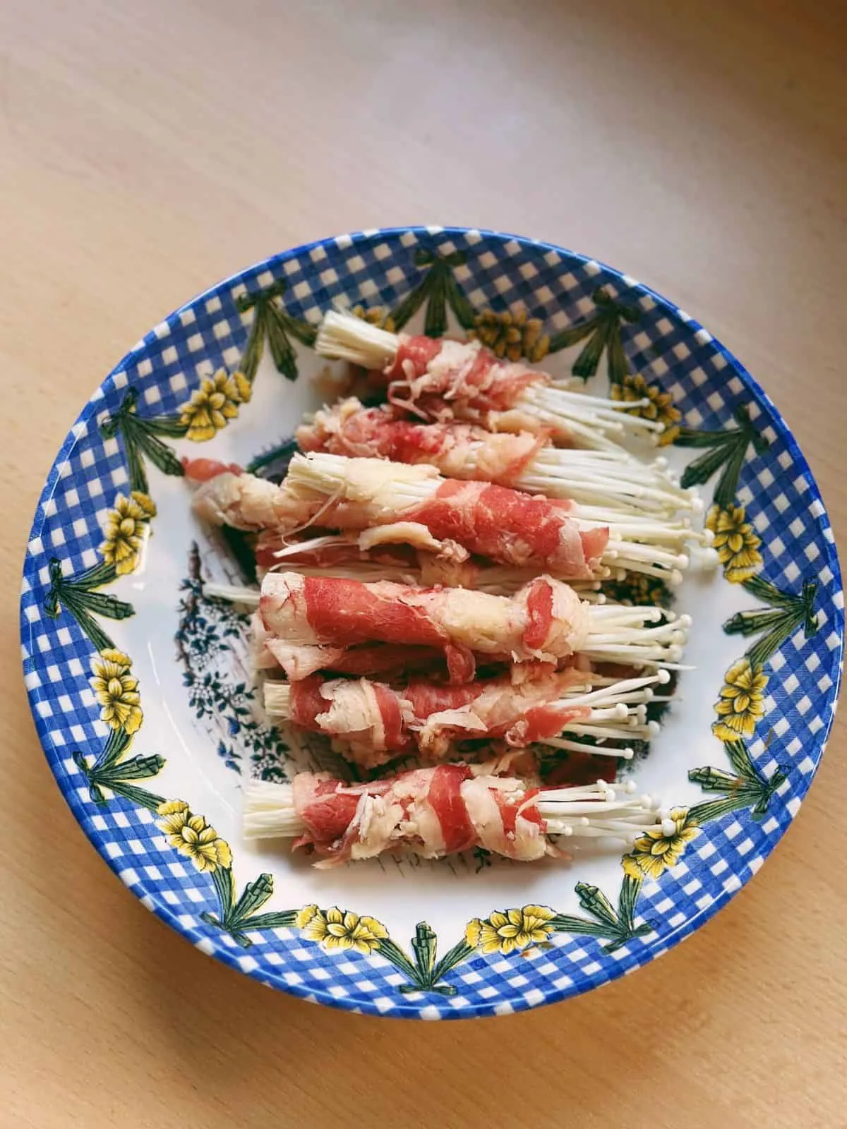 Enoki Beef Rolls Over Rice (Super Easy) uncooked enoki beef rolls