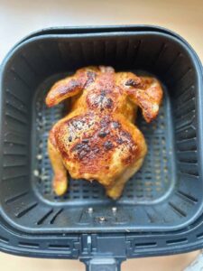 a roasted cornish hen in air fryer.