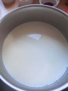 Warm the milk mixture.