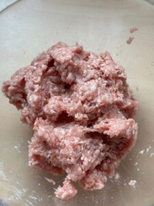 Mix the ground pork with all seasonings