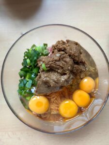 Mắm Chưng (Vietnamese Steamed Egg Meatloaf With Salted Fish) Mix all ingredients together in a bowl.