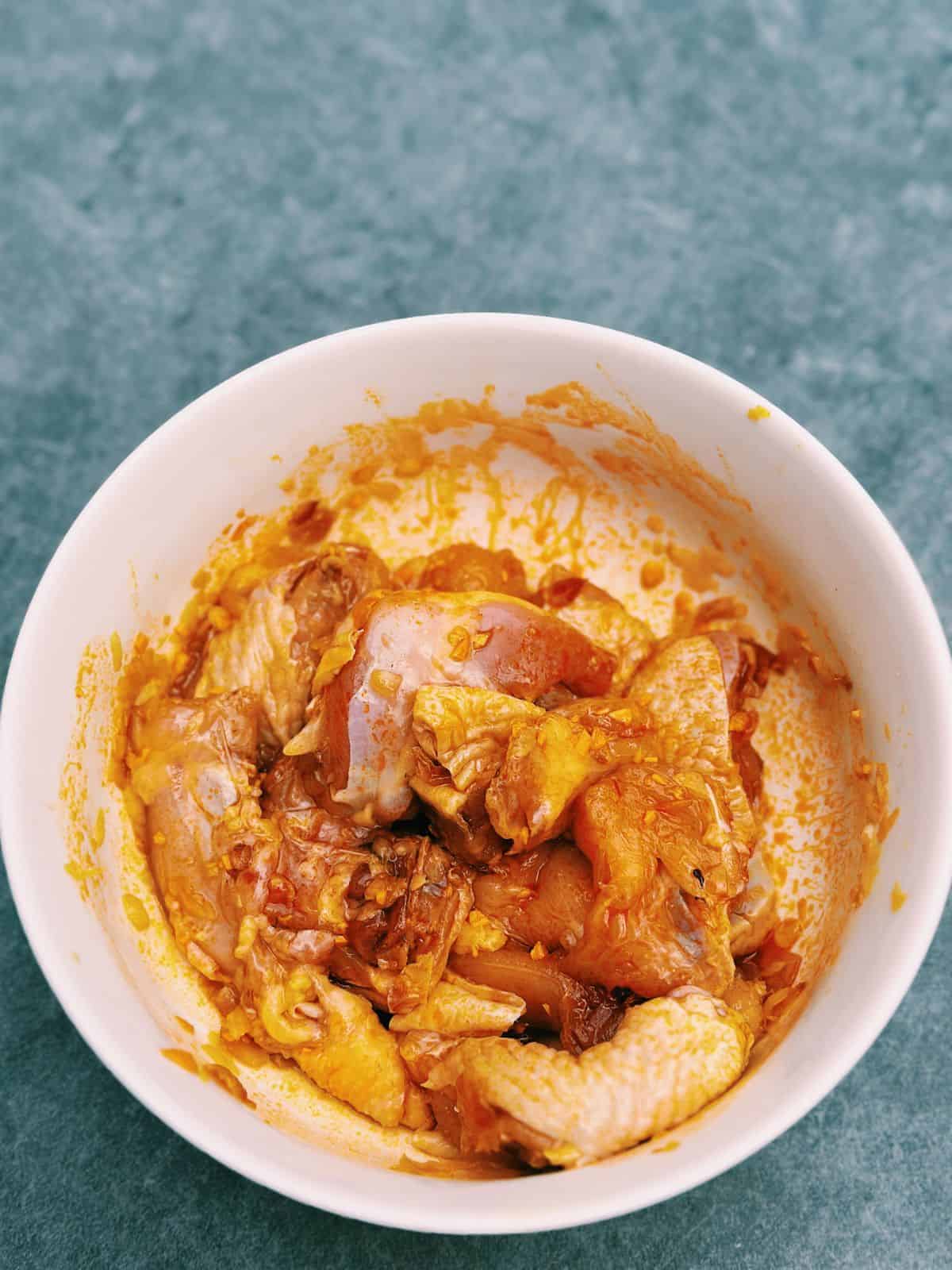 Very Authentic Mì Quảng: Central Vietnam’s Turmeric Noodles marinated chicken