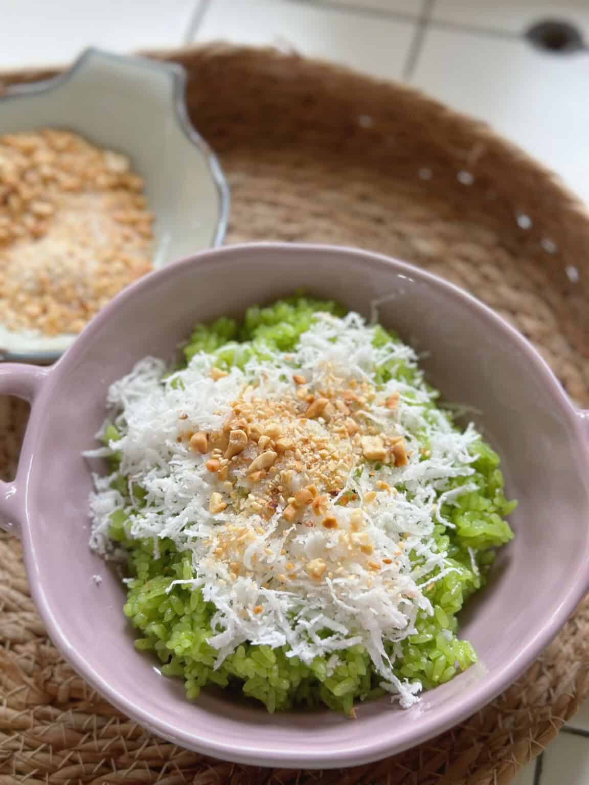 Easy Pandan Sticky Rice Xôi Lá Dứa (Under An Hour)