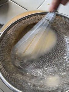 Foolproof Ube Honeycomb Cake Strain the batter to remove any lumps.