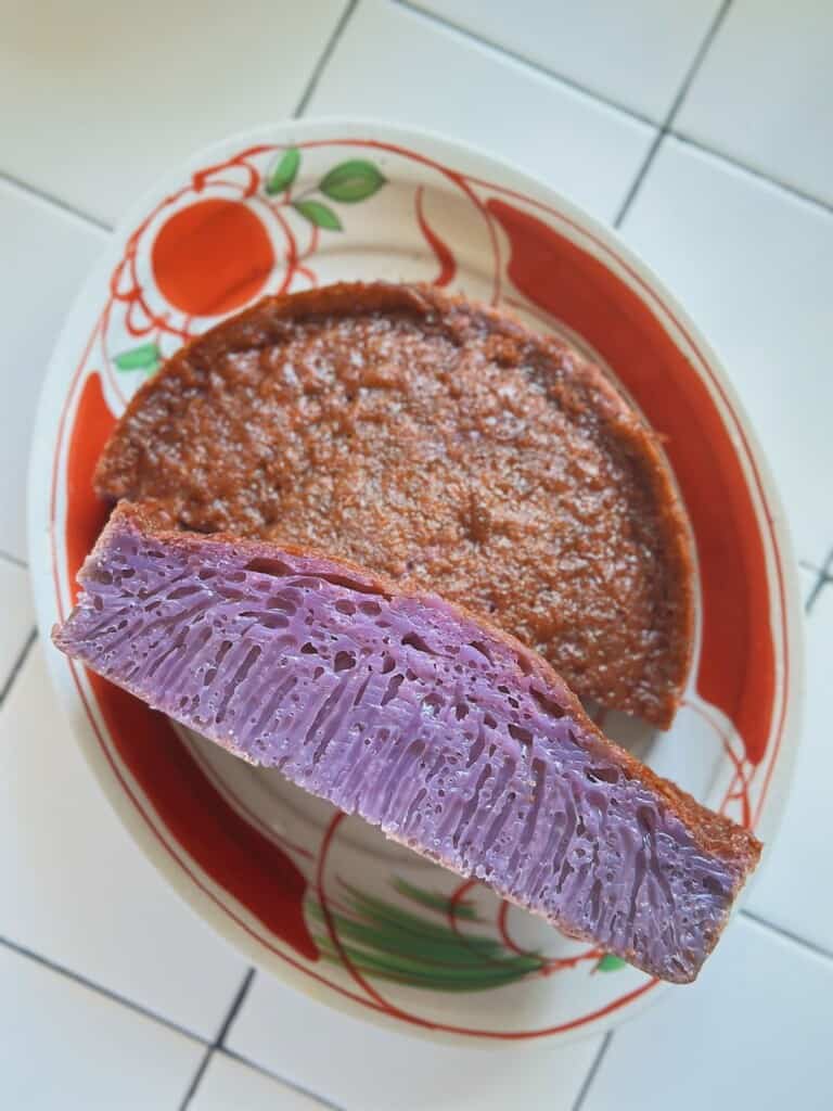 Ube honeycomb cake