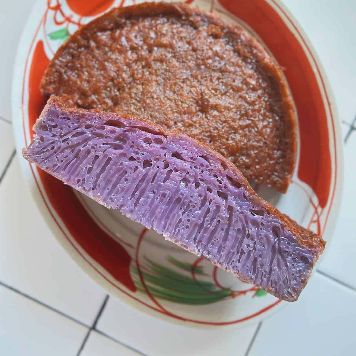 Ube honeycomb cake