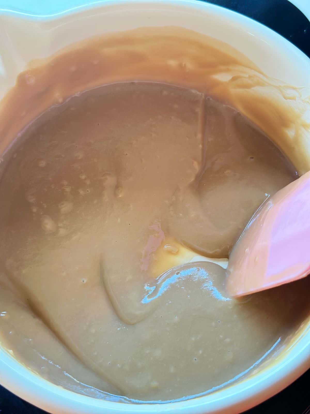 Kaya jam cooked to a thick, smooth consistency.