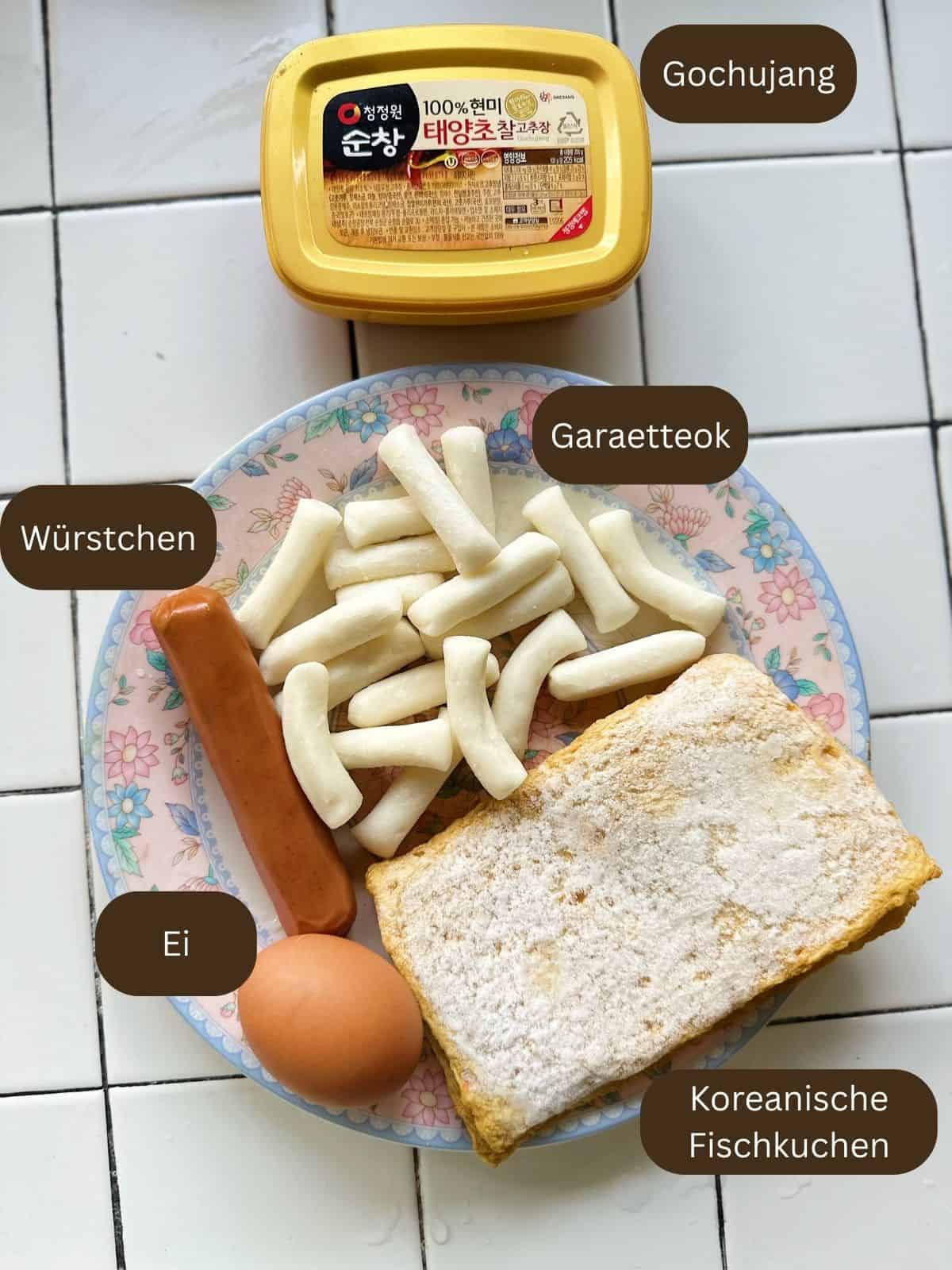 Zutaten für Tteokbokki