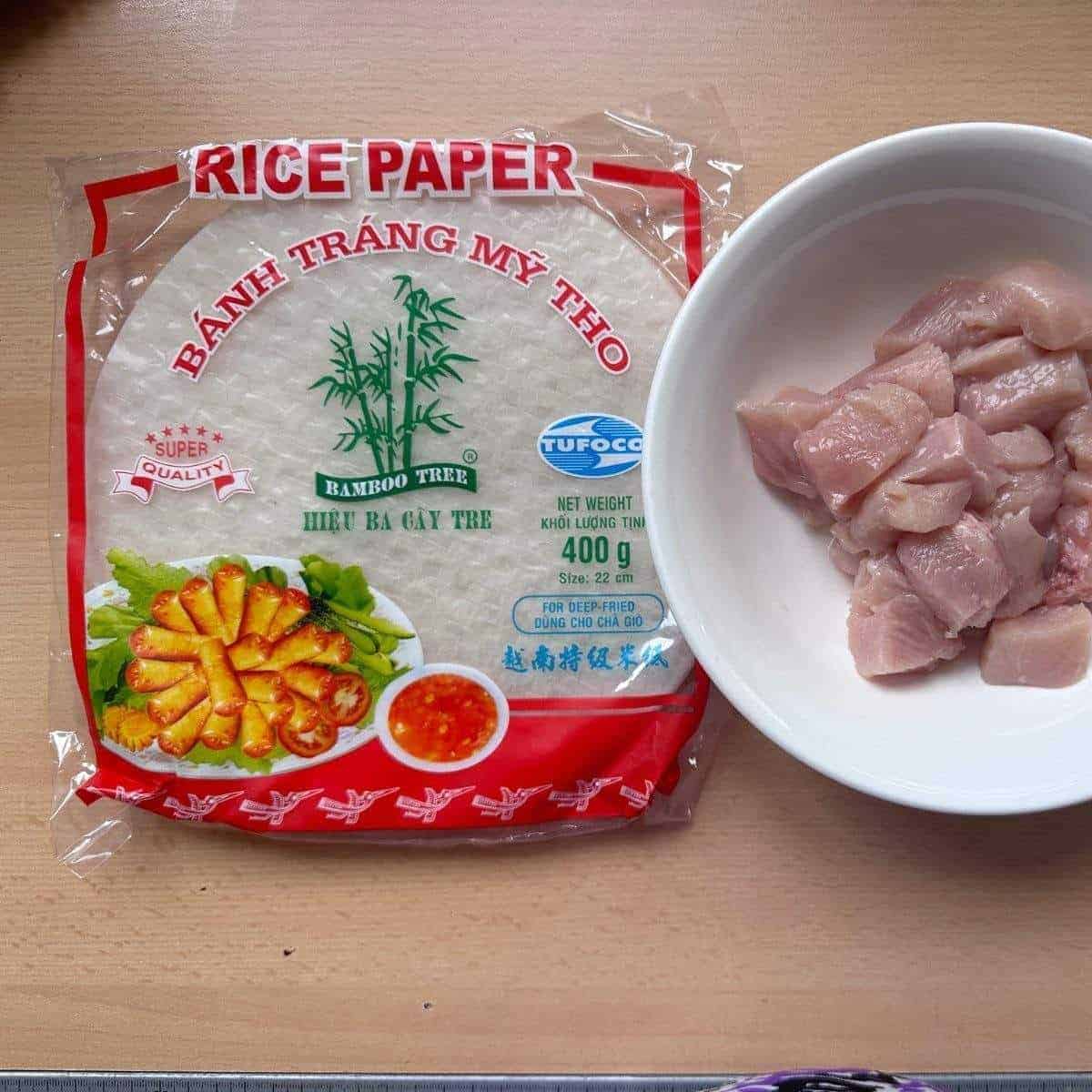 Frühlingsrollen aus Vietnam (Vietnamese Spring Rolls) Ingredients for Air fryer rice paper chicken nuggets